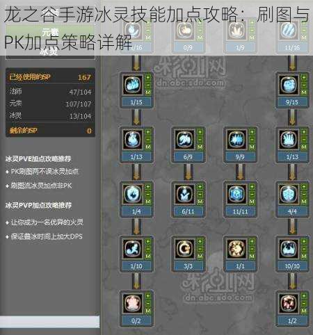 龙之谷手游冰灵技能加点攻略：刷图与PK加点策略详解