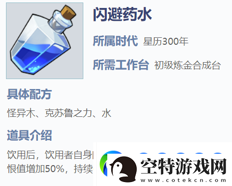 我的起源闪避药水道具怎么获得-闪避药水道具效果攻略