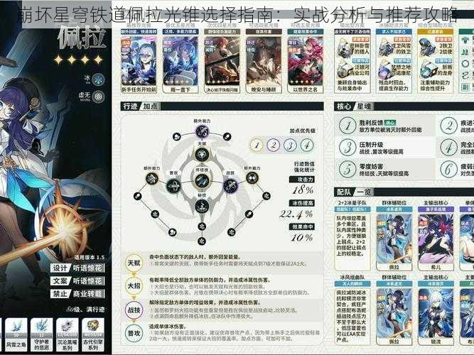崩坏星穹铁道佩拉光锥选择指南:实战分析与推荐攻略