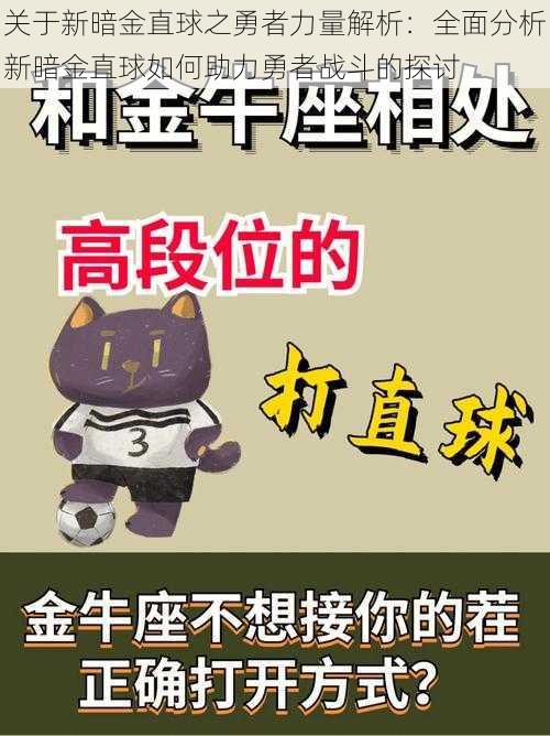 关于新暗金直球之勇者力量解析:全面分析新暗金直球如何助力勇者战斗的探讨