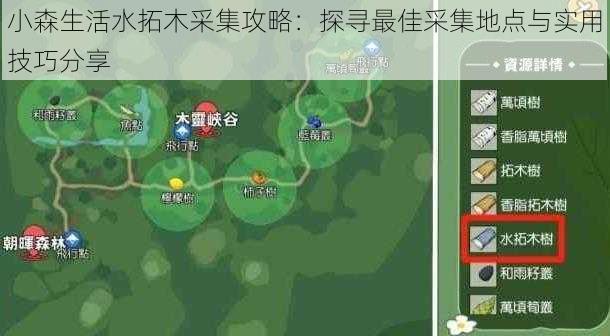 小森生活水拓木采集攻略:探寻最佳采集地点与实用技巧分享