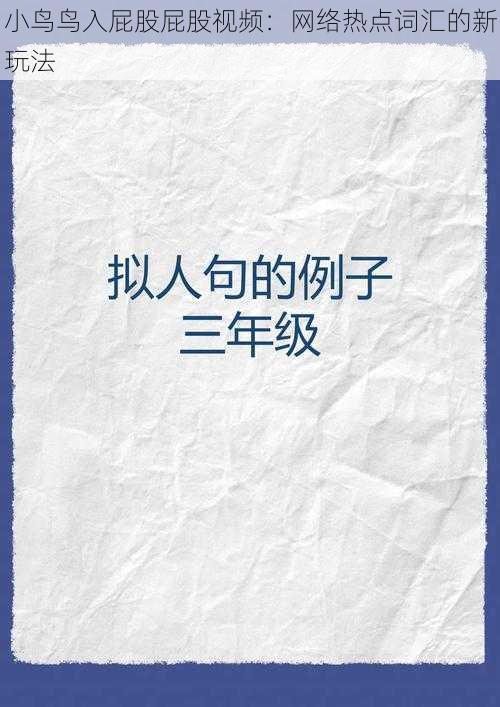 小鸟鸟入屁股屁股视频:网络热点词汇的新玩法
