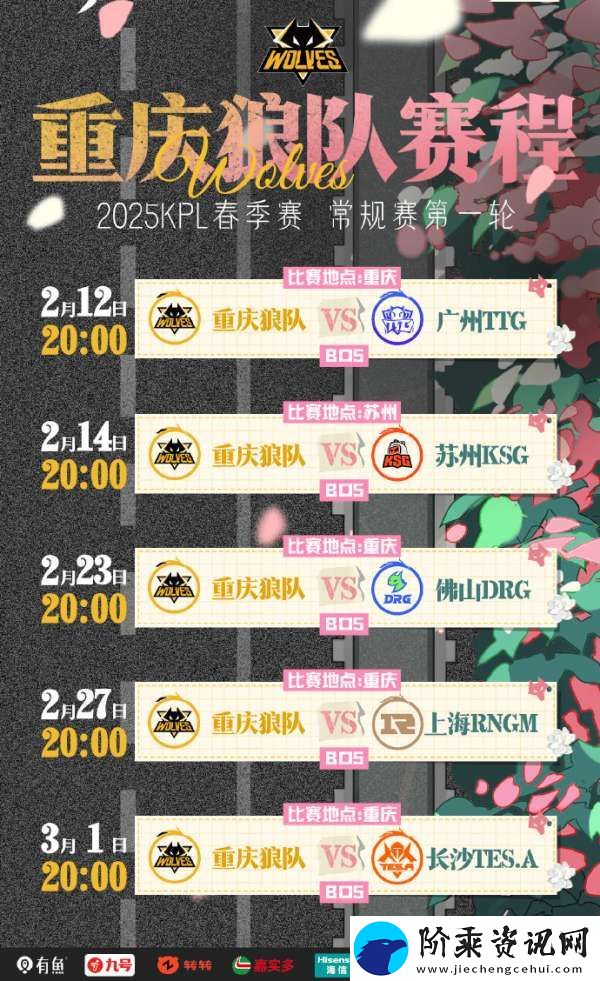 狼队发布春季赛首轮赛程