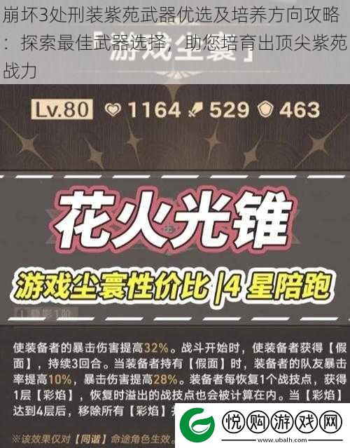 崩坏3处刑装紫苑武器优选及培养方向攻略