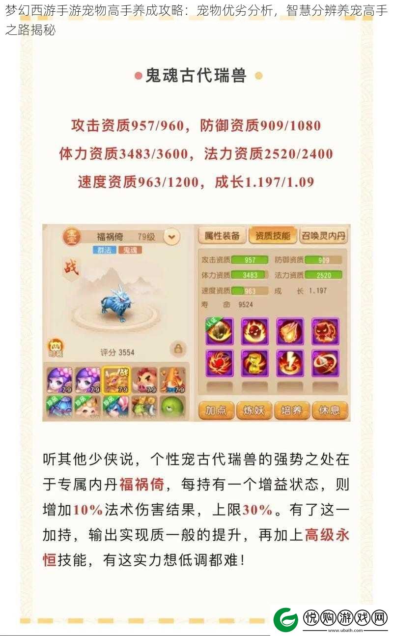 梦幻西游手游宠物高手养成攻略
