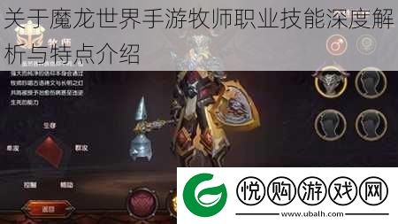 关于魔龙世界手游牧师职业技能深度解析与特点介绍