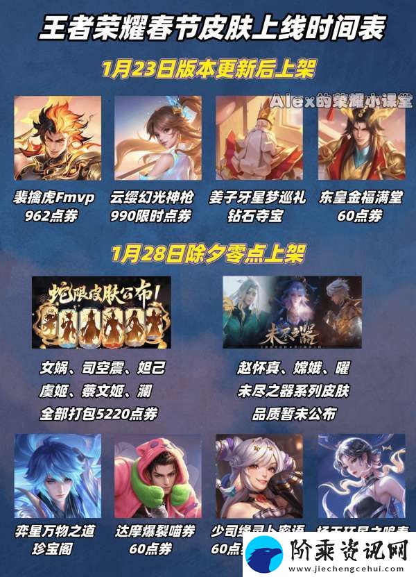 春节皮肤雨！17款新皮肤上线时间&获取方式一览