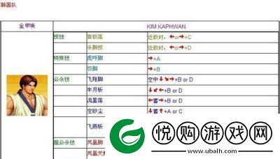 拳皇97出招表与摇杆操作指南