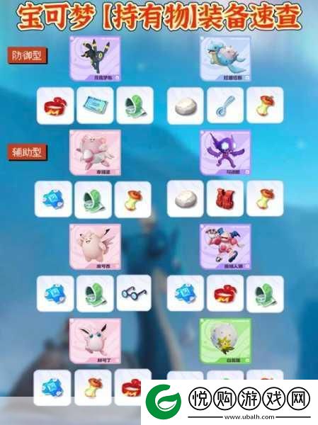 宝可梦大集结持有物满级属性全揭秘