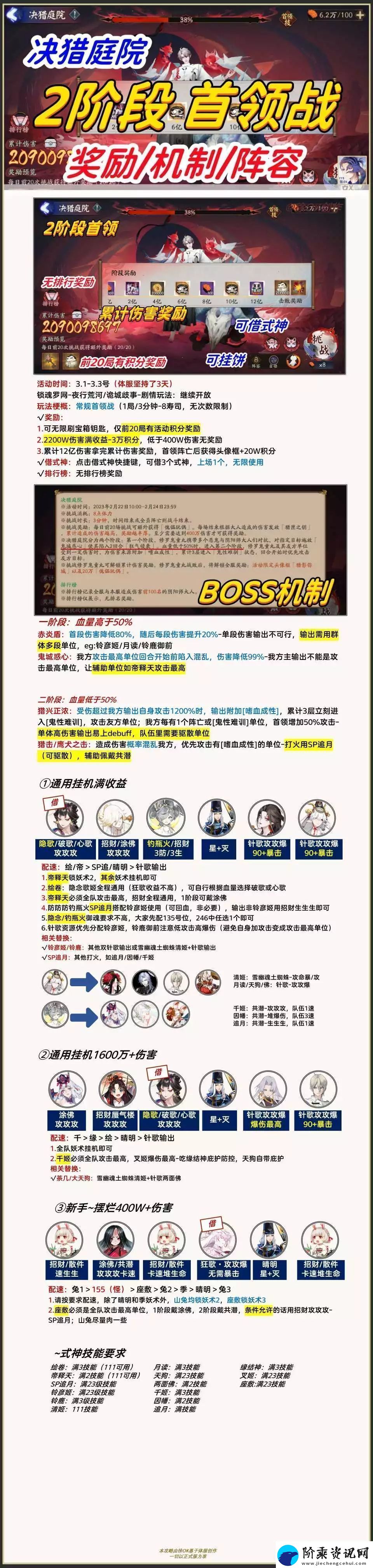 阴阳师彷徨猎场活动二阶段BOSS战阵容推荐