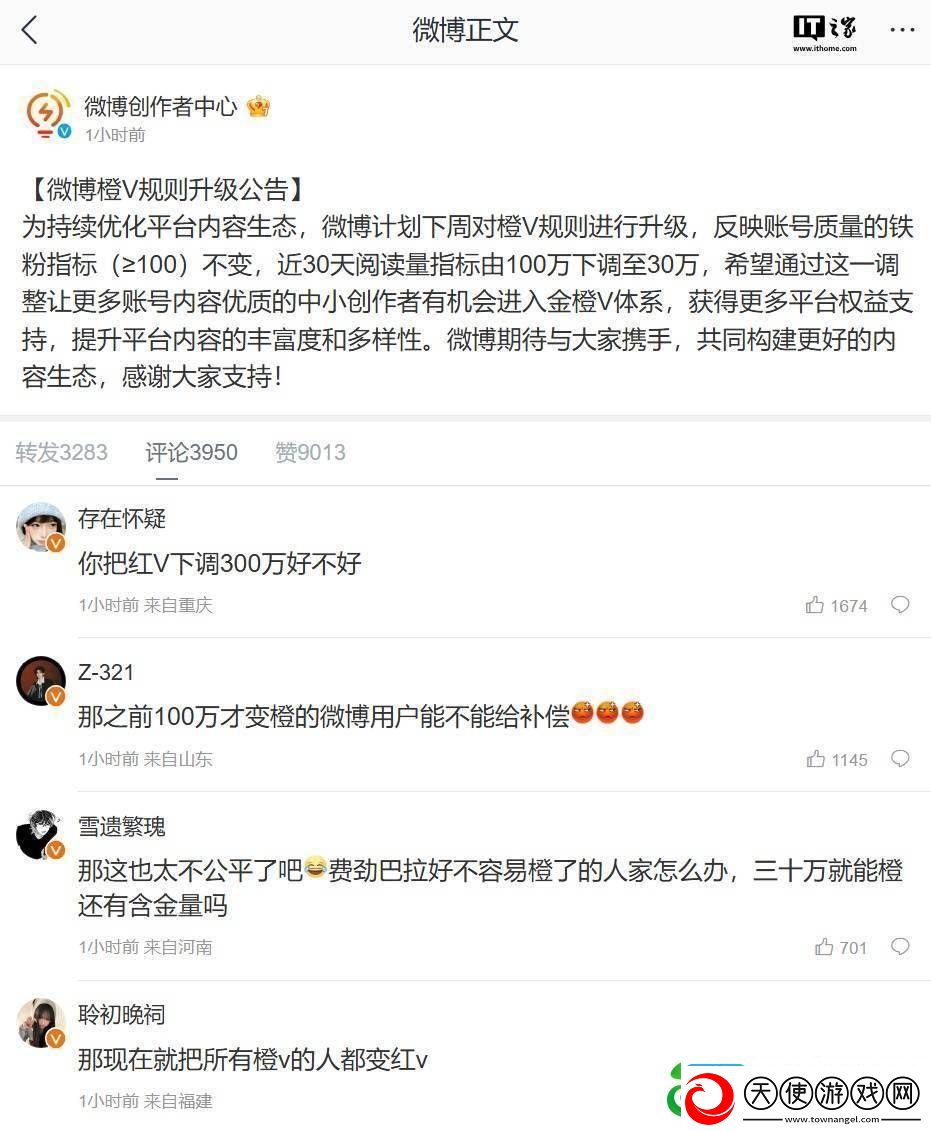 微博橙V认证门槛大调整