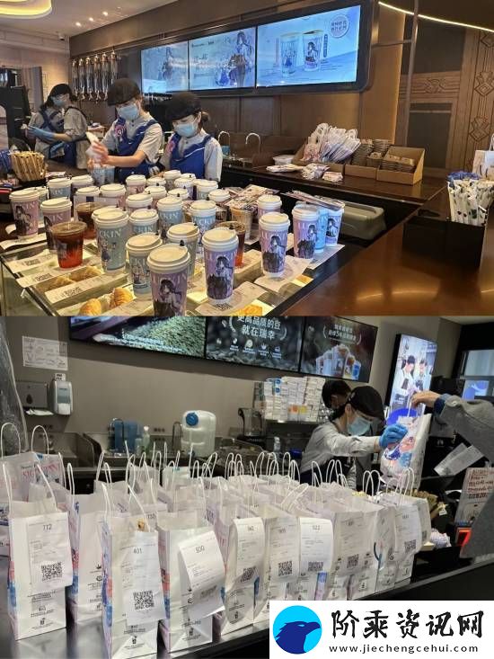 瑞幸晒原神联动新品爆单活动现场照