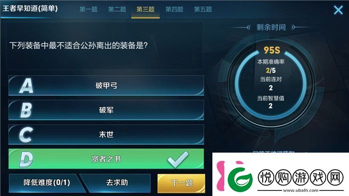 下列装备中最不适合公孙离出的装备是什么王者早知道简单第三题答案